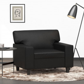Sofa Chair Black Faux leather Large Sofa Chair Rectangu...