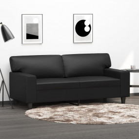 2-seater Sofa Black Faux leather, Metal, Foam 2-seater ...