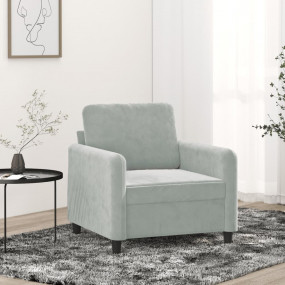 Sofa Chair Light grey Velvet (100% polyester), metal, t...