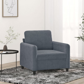 Sofa Chair Dark Grey Velvet (100% polyester), Metal, Fo...