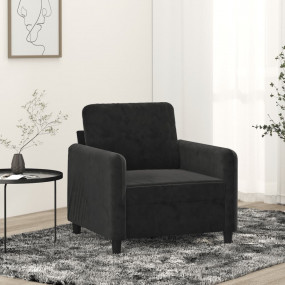 Sofa Chair Black Velvet, Metal, Foam Single Seater Ergo...