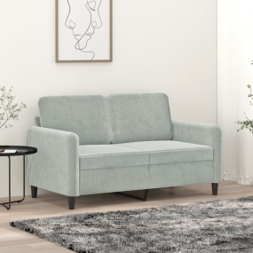 2-seater Sofa Light Grey Velvet (100% polyester), metal...