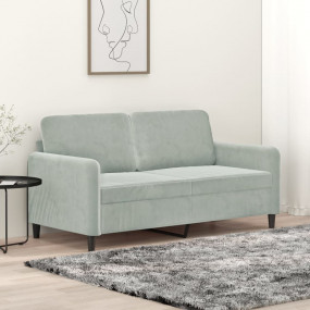 2-seater Sofa Light grey Velvet (100% polyester), metal...