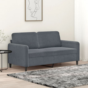 2-seater Sofa Dark grey Velvet (100% polyester), metal,...