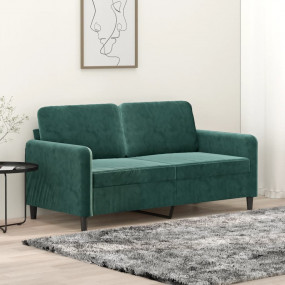 2-seater Sofa Dark Green Velvet, Metal, Textilene 2-sea...