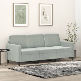 3-seater Sofa Light grey Velvet (100% polyester), metal...