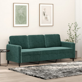 3-seater Sofa Dark Green Velvet, Metal, Foam 3-Seater