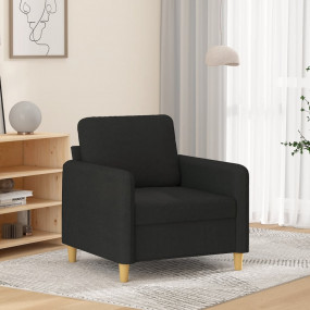 Sofa Chair Black Fabric (100% polyester), metal, textil...