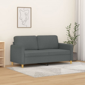 2-seater Sofa Dark gray Fabric (100% polyester), metal ...