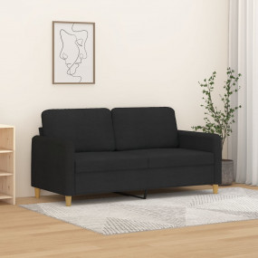 2-seater Sofa Black Fabric (100% polyester), metal, tex...