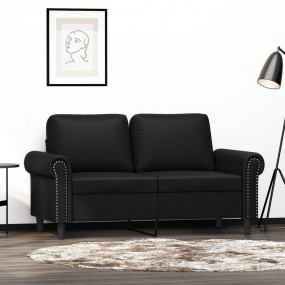 2-seater Sofa Black Faux leather, Metal, Foam 2-seater ...
