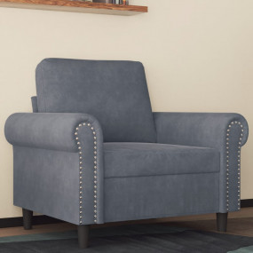 Sofa Chair Dark Grey Velvet (100% polyester), metal, te...