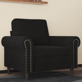 Sofa Chair Black Velvet, Metal Single Durable Armchair