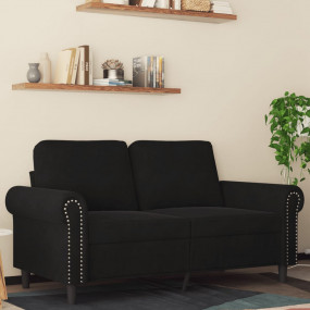 2-seater Sofa Black Velvet, metal, textilene Medium 2-S...