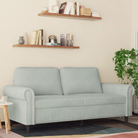 2-seater Sofa Light Grey Velvet (100% polyester), metal...