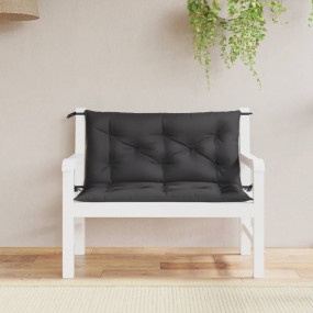 Garden Bench Cushion Set of 2 Black Oxford fabric (100%...