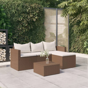 Patio Lounge Set Set of 3 Brown, Cream White