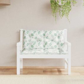 Garden Bench Cushion Set of 2 Leaf pattern on green
