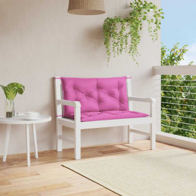 Garden Bench Cushion Set of 2 Pink Polyester 39.4 x 19....