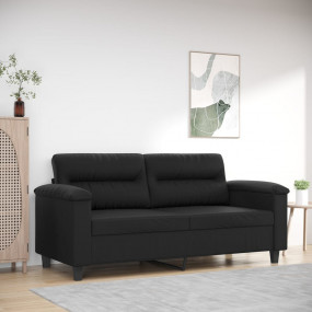 2-seater Sofa Black Faux leather, metal, foam Medium Du...