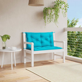 Garden Bench Cushion Set of 2 Turquoise 100% polyester