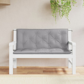 Garden Bench Cushion Set of 2 Grey Oxford fabric (100% ...