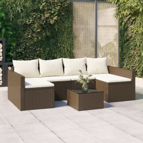 Garden Lounge Set Brown, Cream White