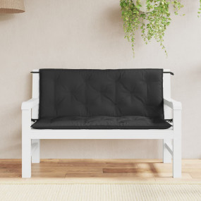 Garden Bench Cushion Set of 2 Black Oxford fabric (100%...