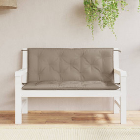 Garden Bench Cushion Set of 2 Taupe Oxford Fabric (100%...