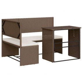 Garden Sofa Brown and Cream White