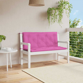 Garden Bench Cushion Set of 2 Pink Fabric (100% polyest...