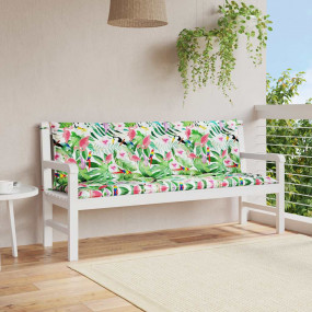 Garden Bench Cushion Set of 2 Multicolor Fabric (100% p...