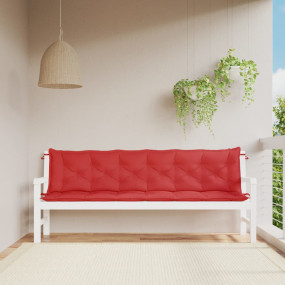 Garden Bench Cushion Set of 2 Red Oxford fabric (100% p...