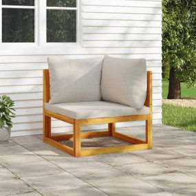 Corner Sofa Light Grey Solid Acacia wood Medium Corner ...