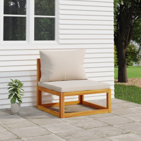 Middle Sofa Light grey, Natural wood Solid Acacia wood,...