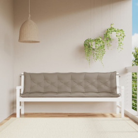 Garden Bench Cushion Set of 2 Taupe Oxford fabric (100%...