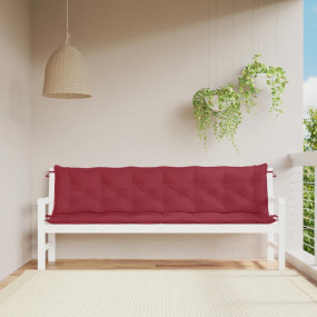 Garden Bench Cushion Set of 2 Wine red Oxford fabric