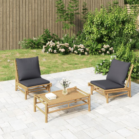 Garden Chair Dark grey Bamboo Standard Lightweight Gard...