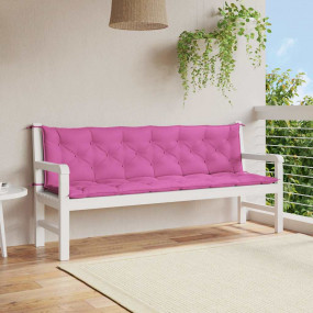 Garden Bench Cushion Set of 2 Pink 100% polyester Extra...