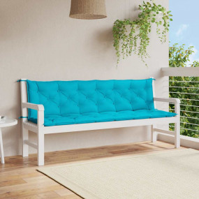 Garden Bench Cushion Set of 2 Turquoise 100% polyester