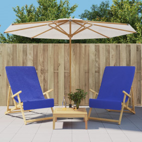 Beach Towel Set of 2 Royal Blue 84% Cotton, 16% Polyest...