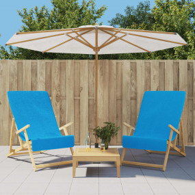 Beach Towel Set of 2 Turquoise 84% Cotton, 16% Polyeste...