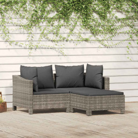 Garden Lounge Set Grey, Dark grey