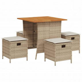 Garden Dining Set Beige, Cream White