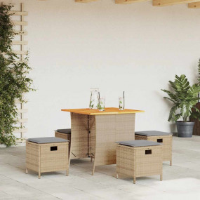 Garden Dining Set Beige, Light grey