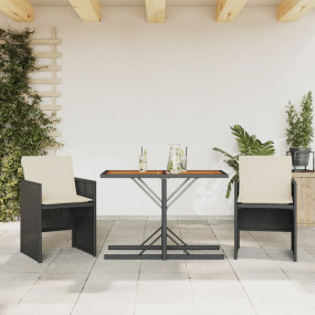 Bistro Set Black, Cream White