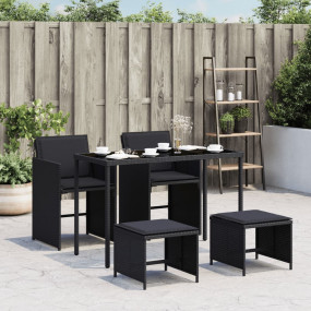 Garden Dining Set Black