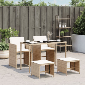 Garden Dining Set Beige, Cream White