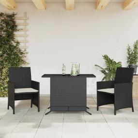 Bistro Set Black, Cream White