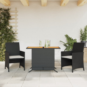 Bistro Set Black, Cream White